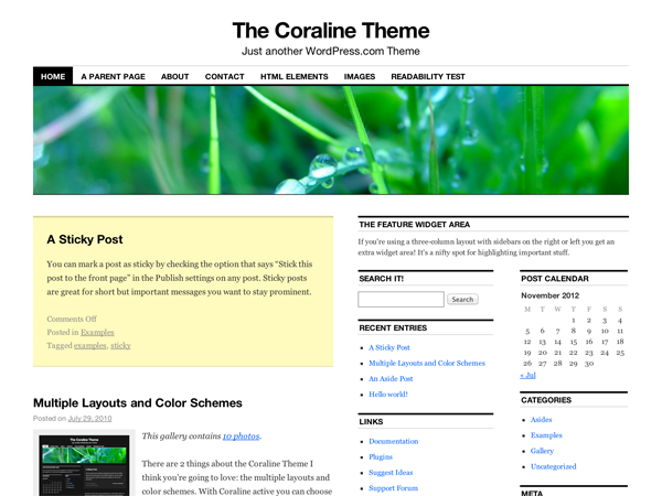 Coraline theme screenshot