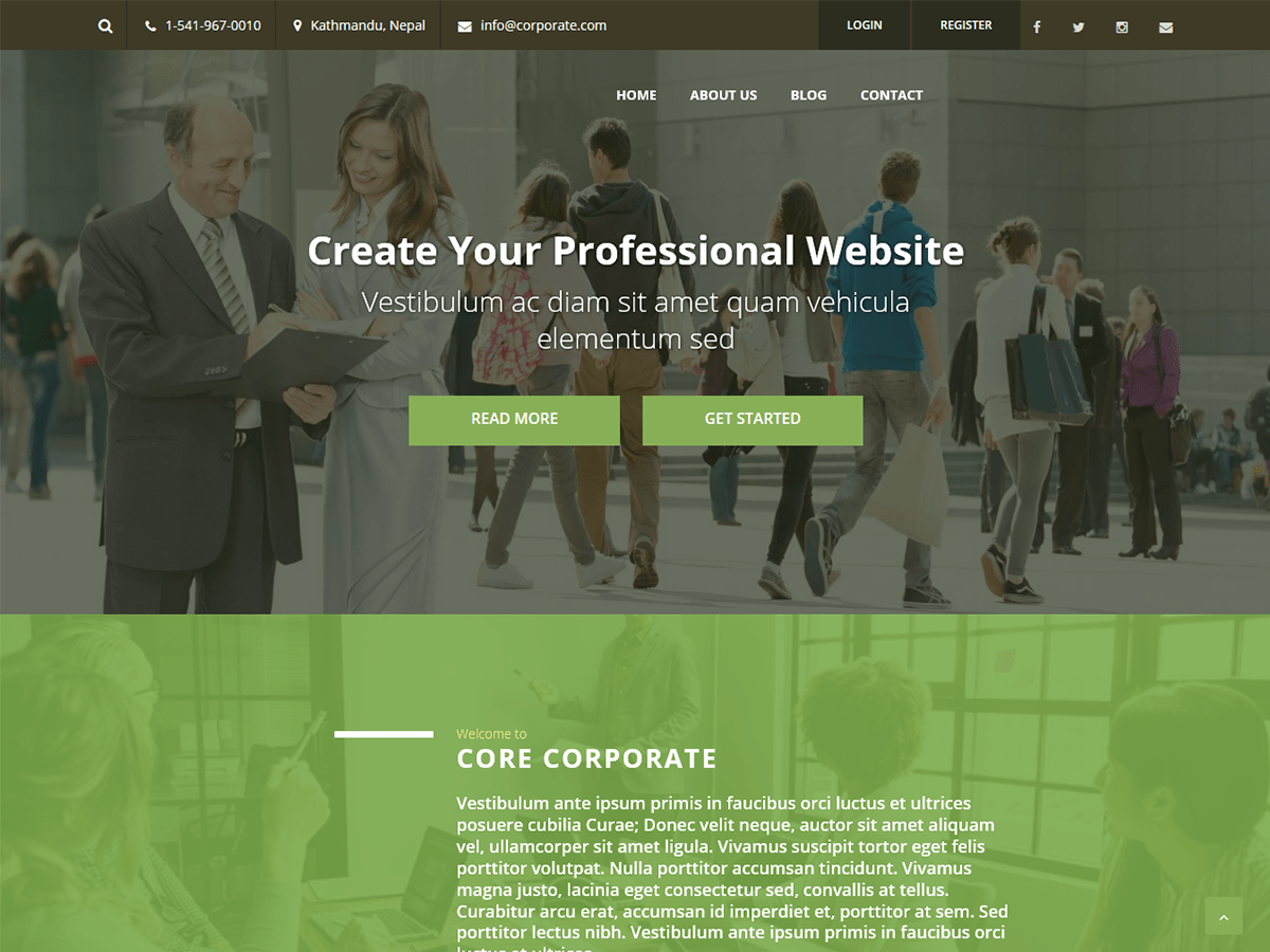 Core Corporate theme screenshot