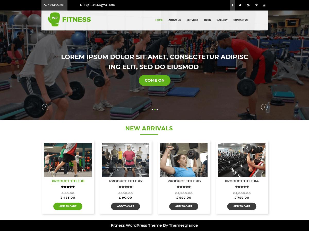 Core Fitness theme screenshot
