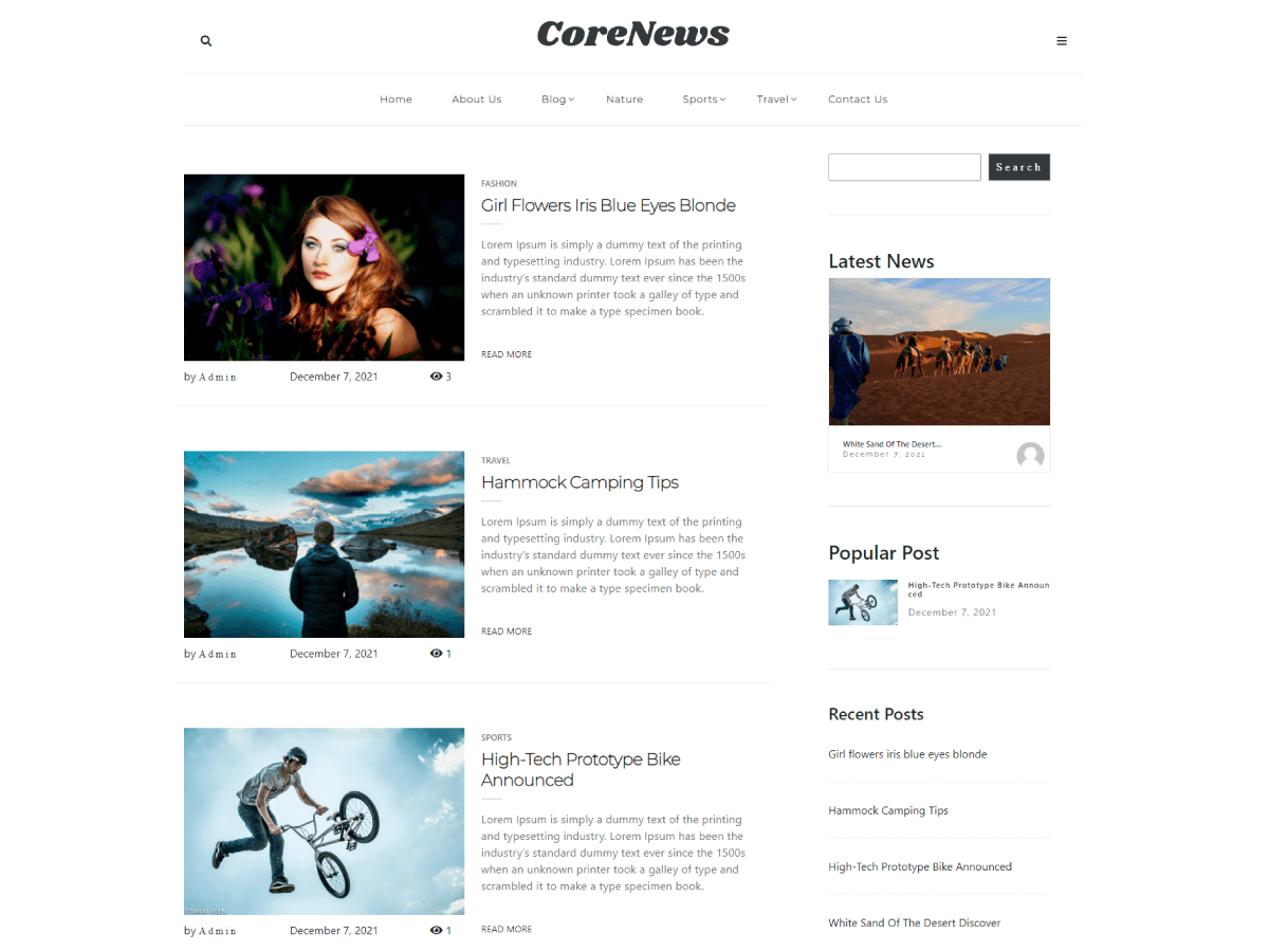 Core News theme screenshot