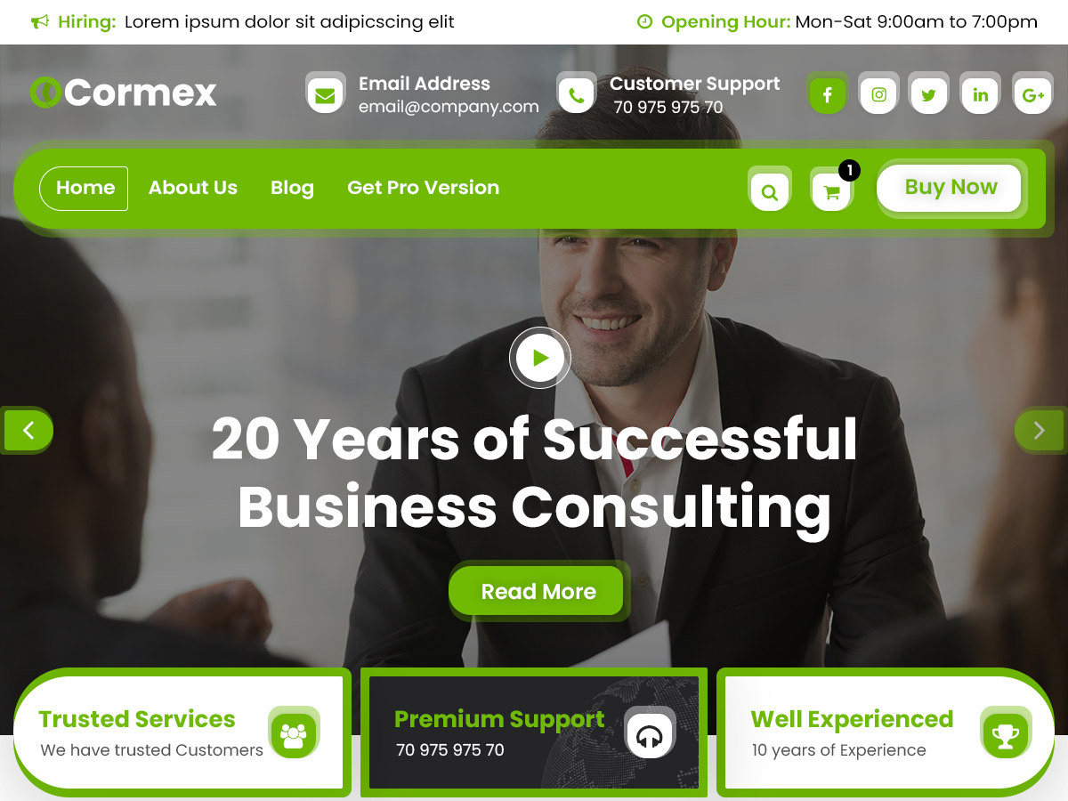 Cormex theme screenshot