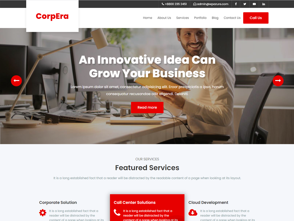 Corpera theme screenshot