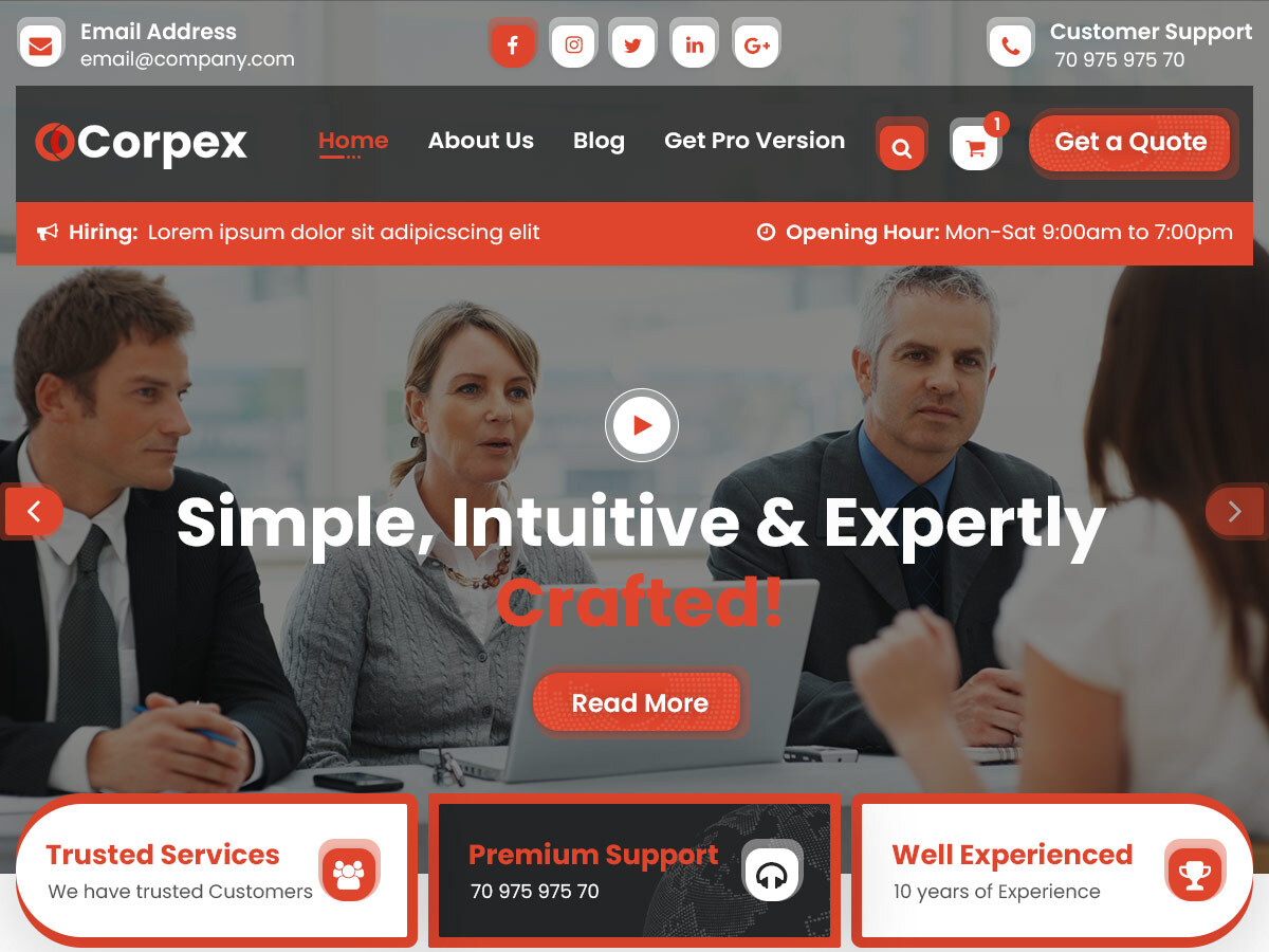 Corpex theme screenshot