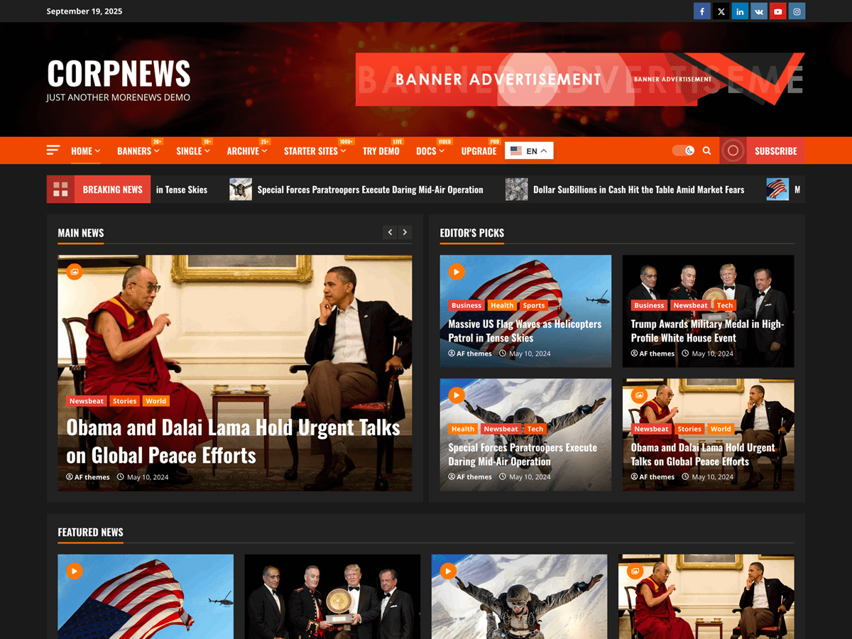 CorpNews theme screenshot