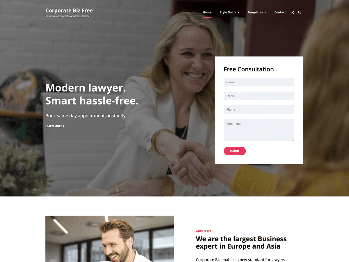 Corporate Biz theme screenshot