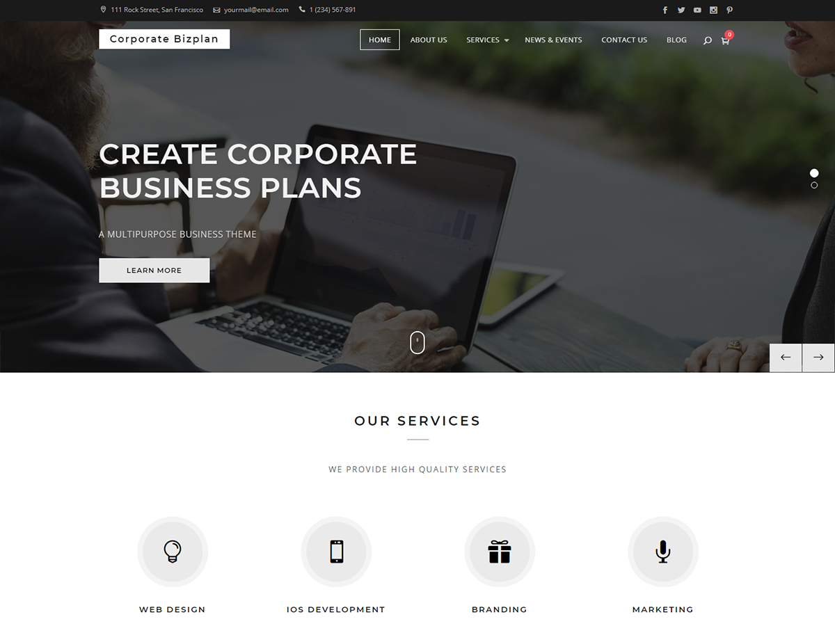 Corporate Bizplan theme screenshot