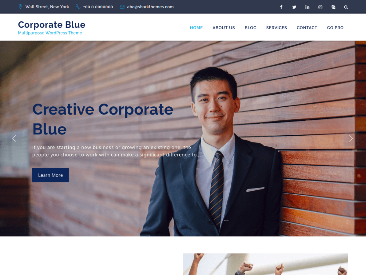 Corporate Blue theme screenshot