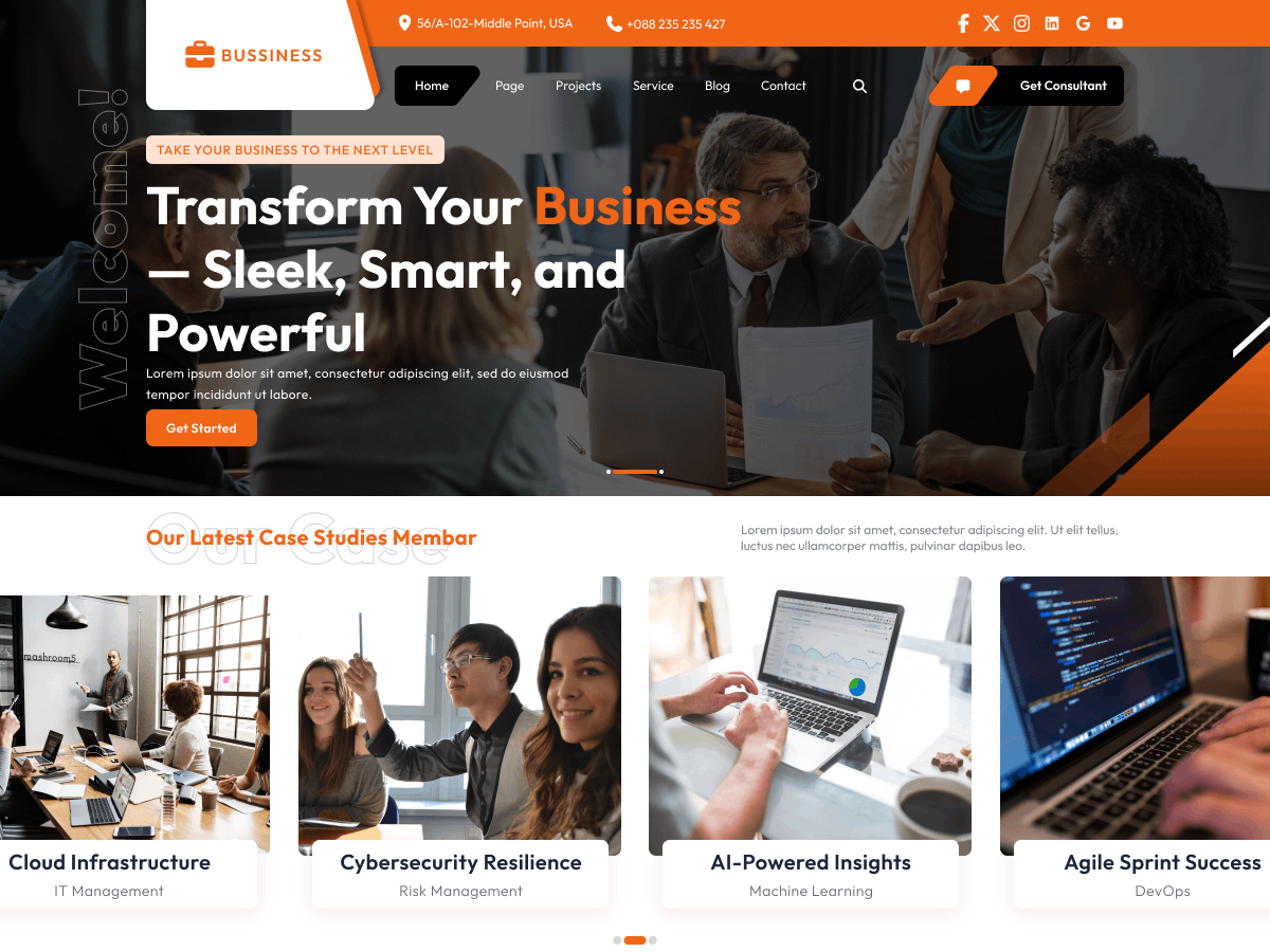 Corporate Businessmen theme screenshot