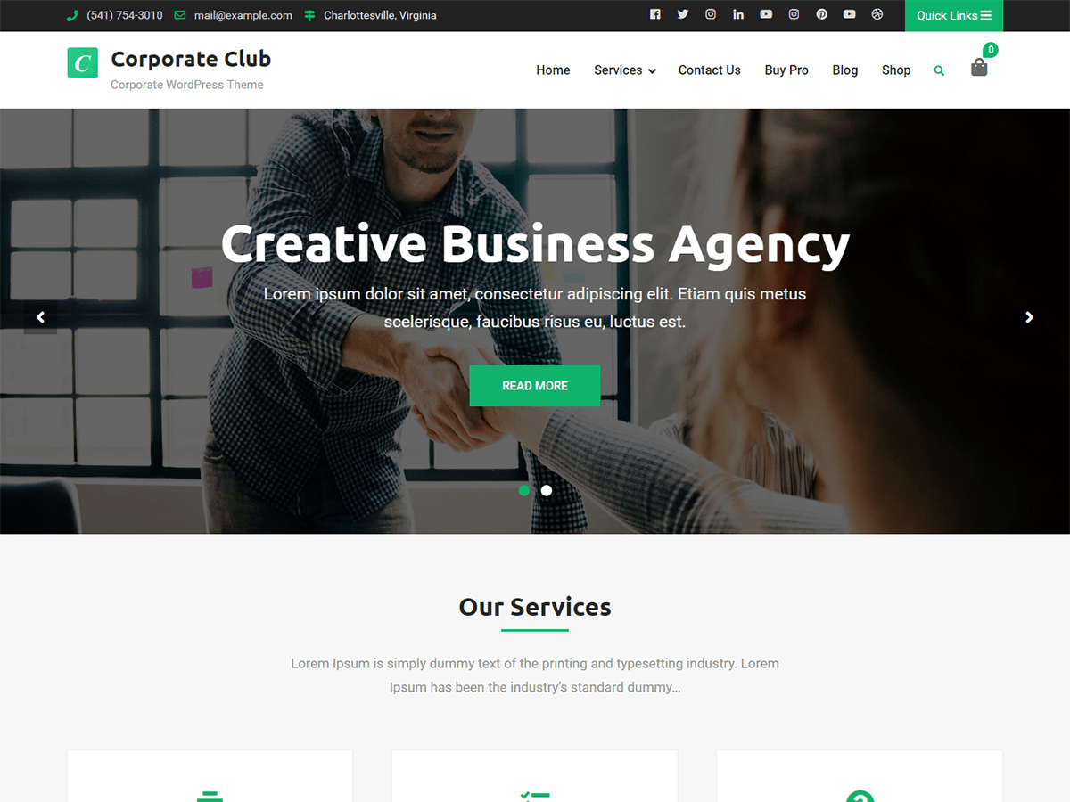 Corporate Club theme screenshot
