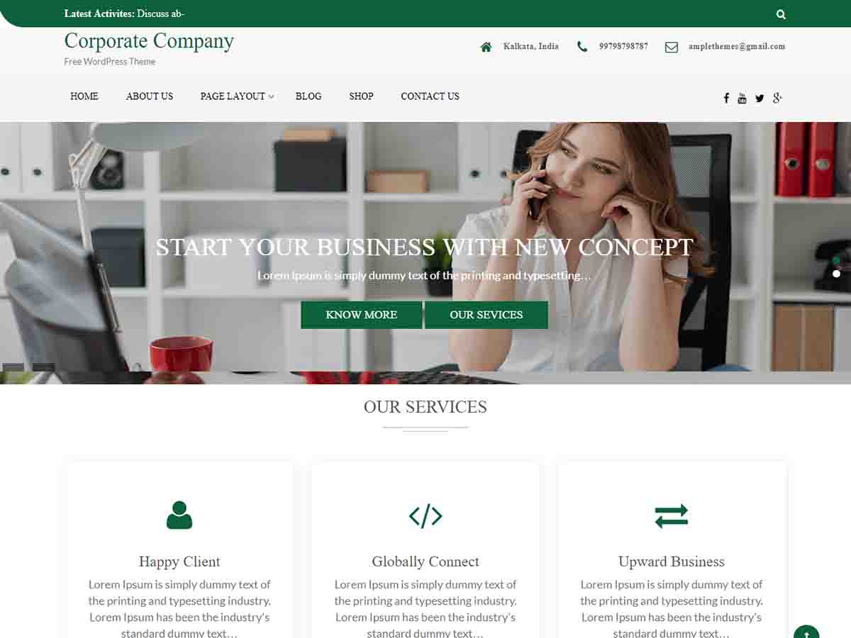 Corporate Company theme screenshot