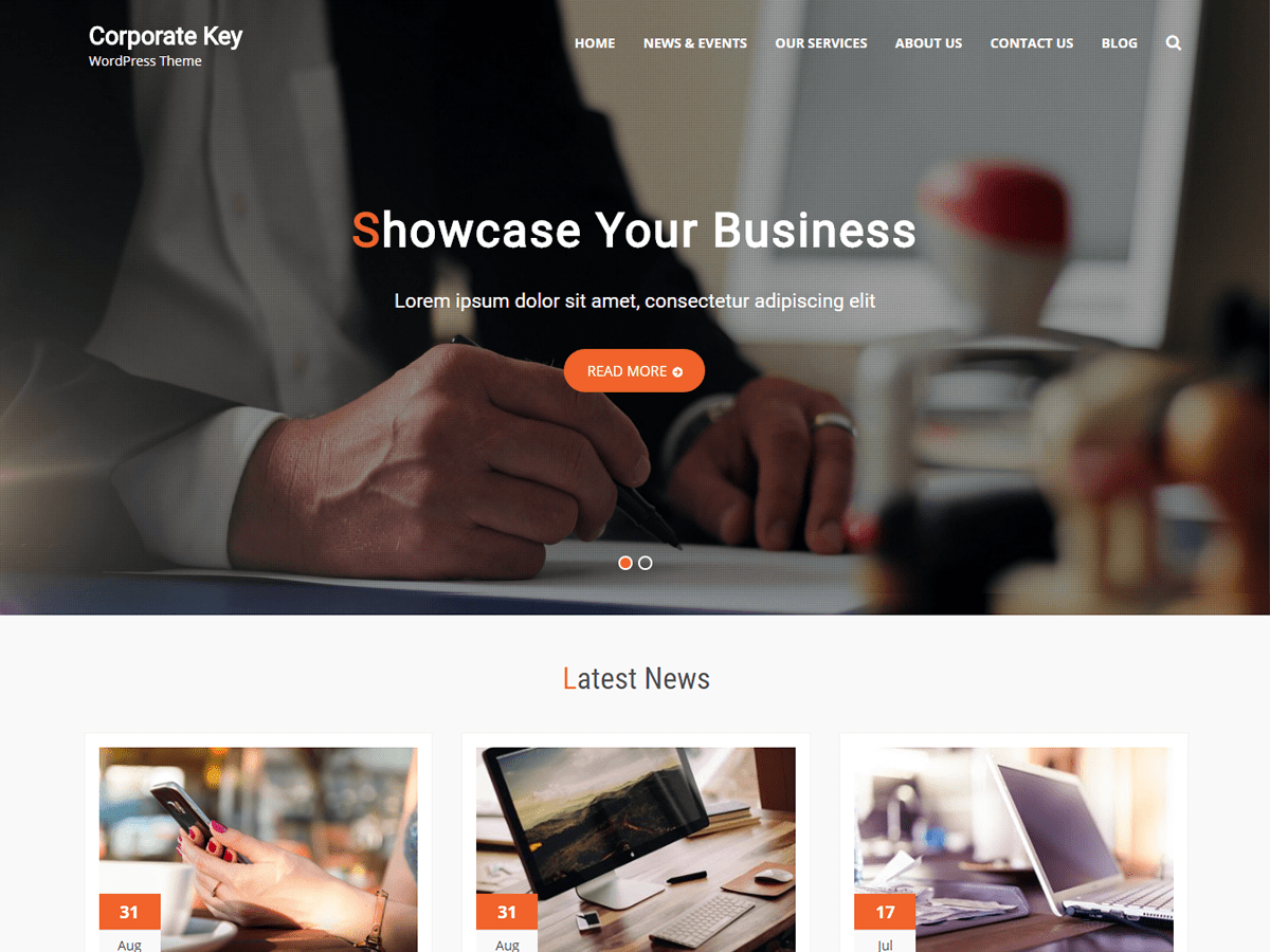Corporate Key theme screenshot