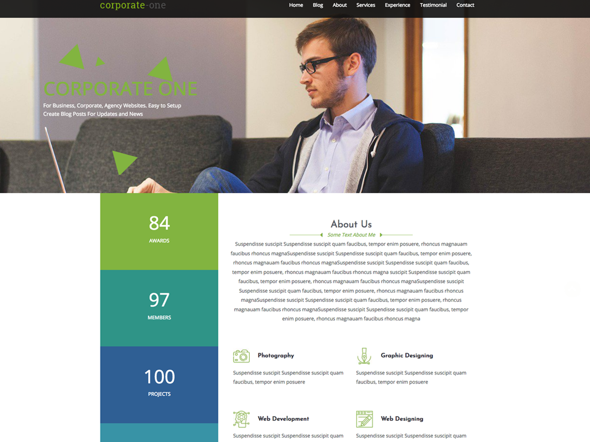 Corporate One theme screenshot
