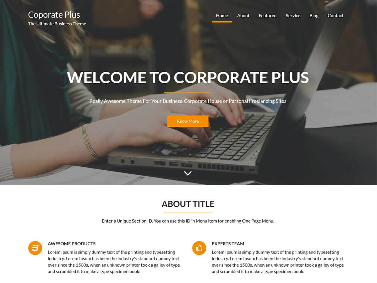Corporate Plus theme screenshot