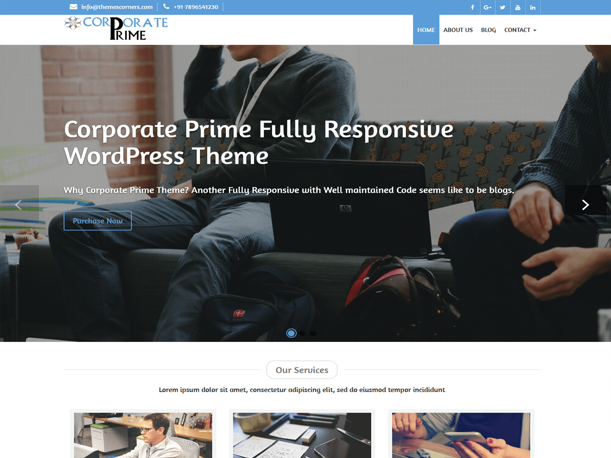 Corporate Prime theme screenshot
