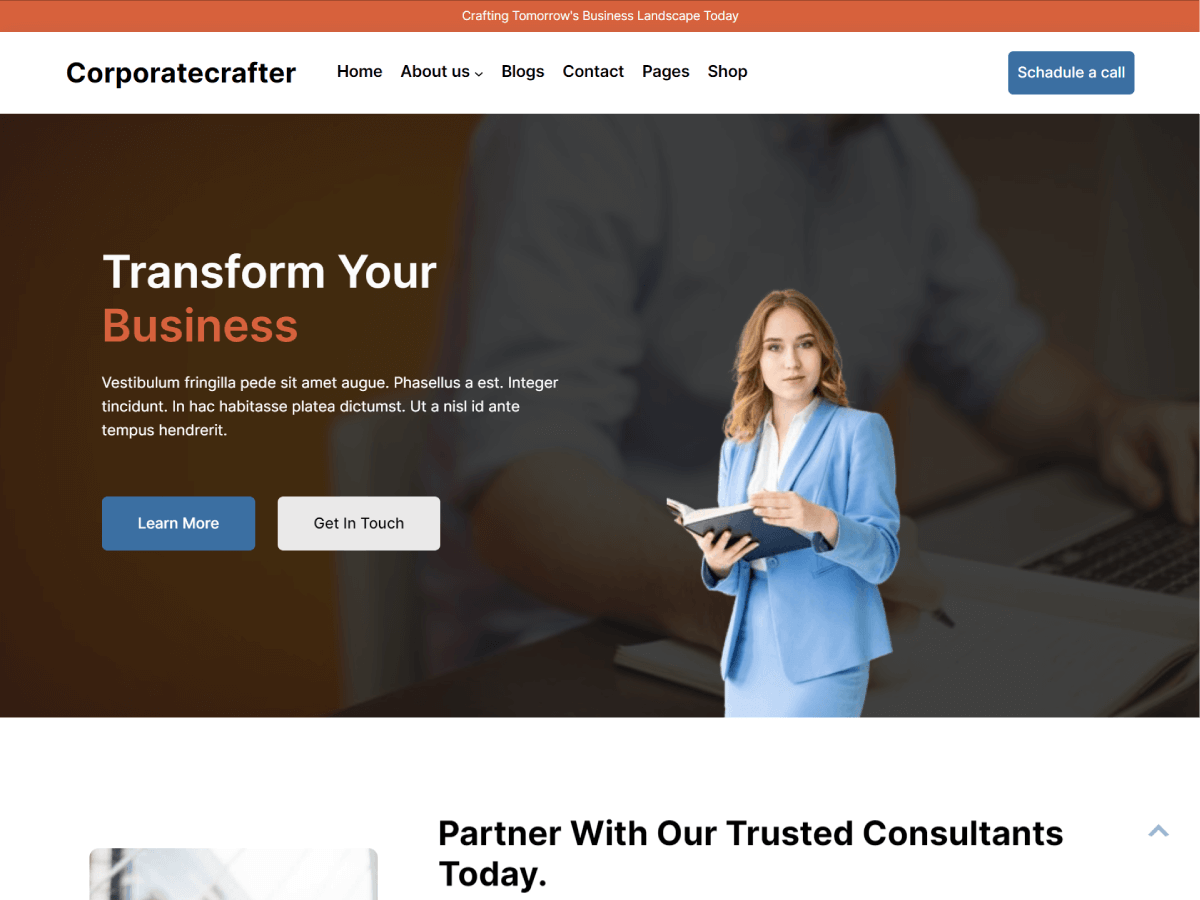 CorporateCrafter theme screenshot
