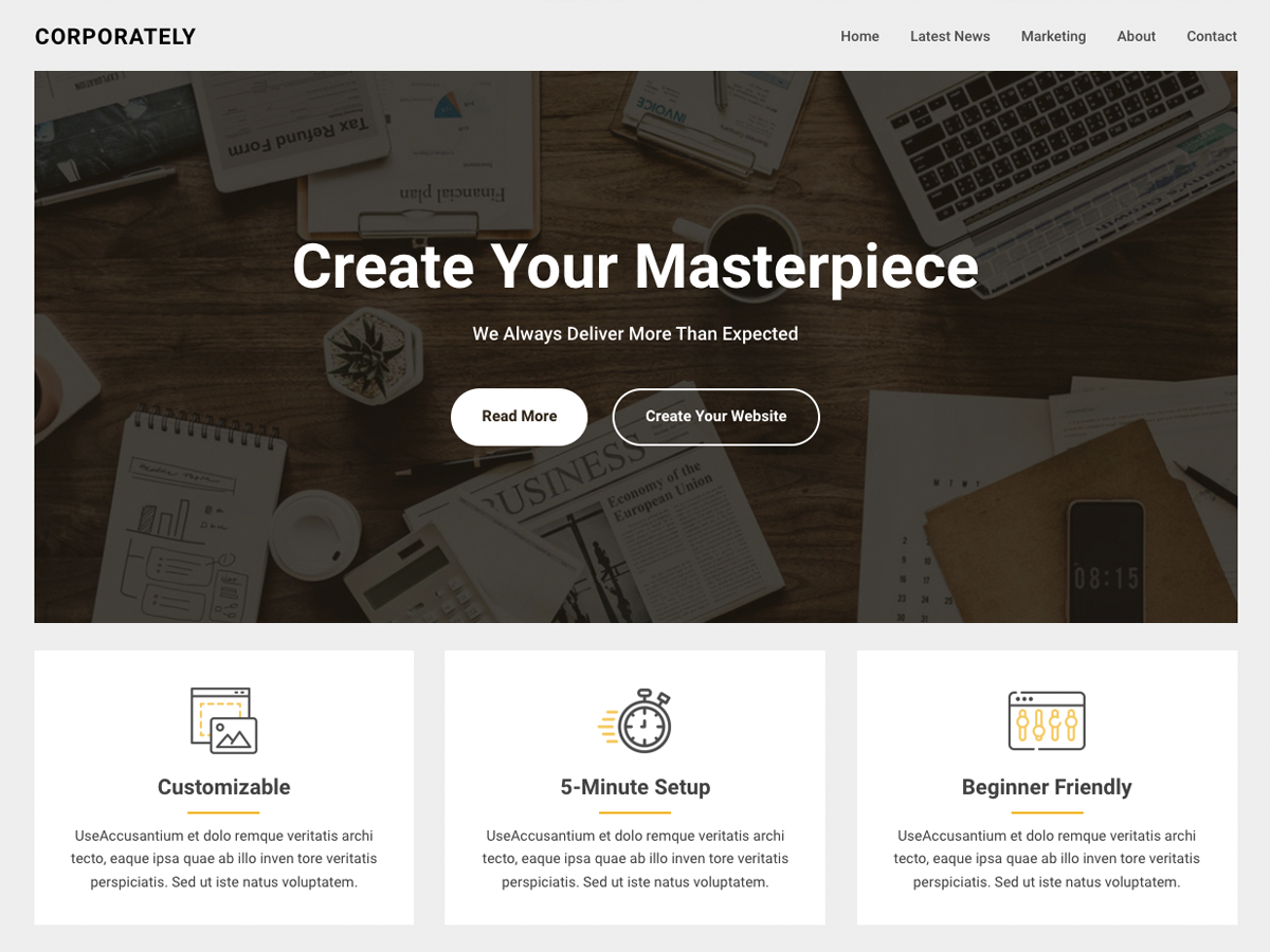 Corporately theme screenshot