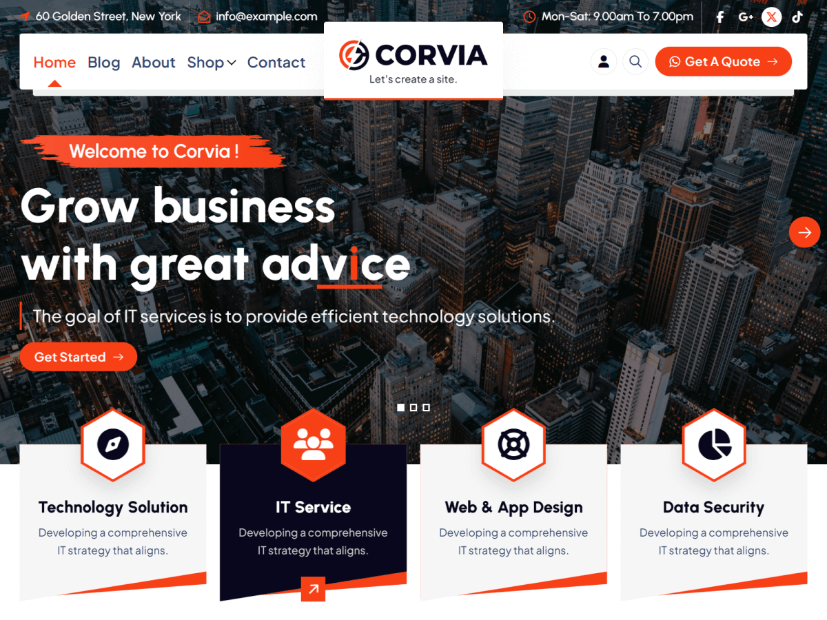 Corvia theme screenshot