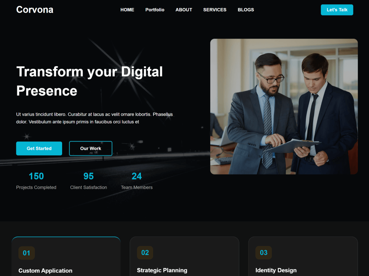 Corvona theme screenshot