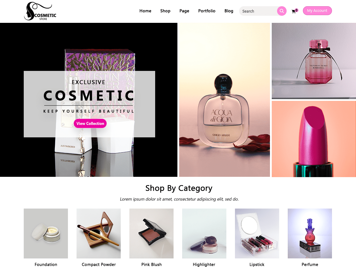 Cosmetic Shop theme screenshot