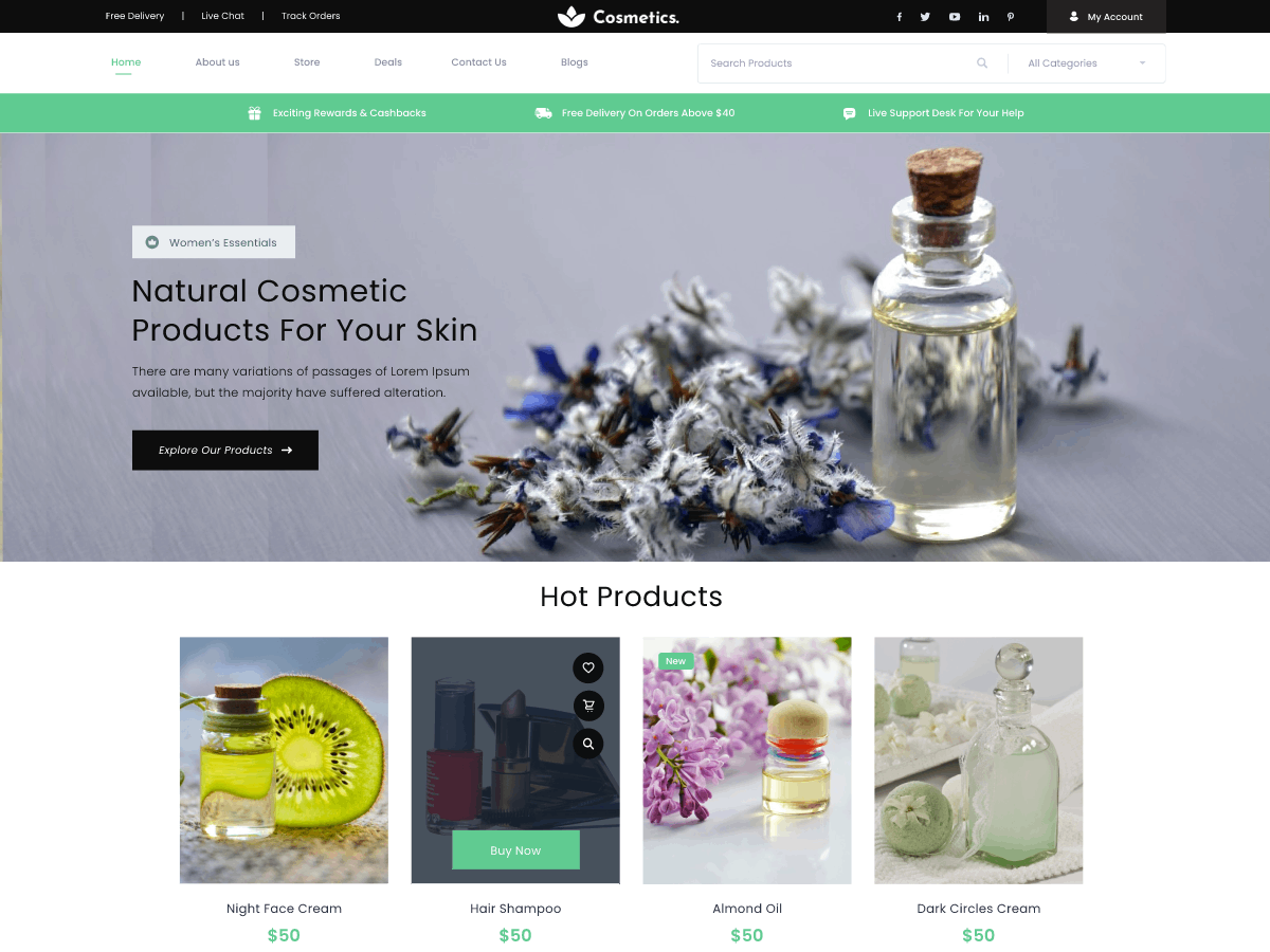 Cosmetic Store theme screenshot