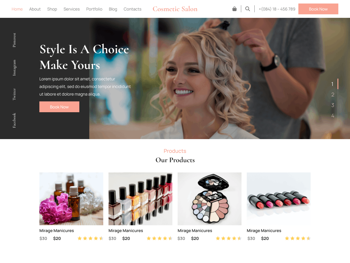 Cosmetics Salon theme screenshot