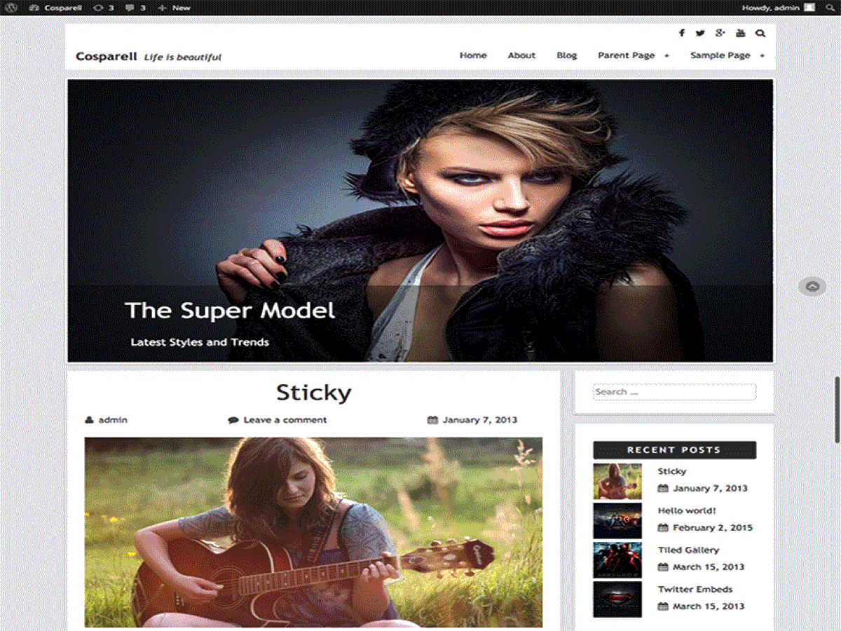Cosparell theme screenshot