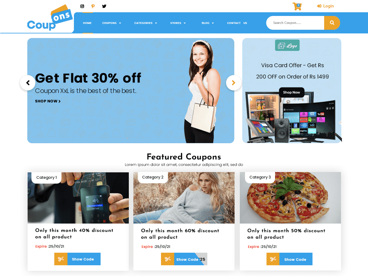 Coupons Deals theme screenshot