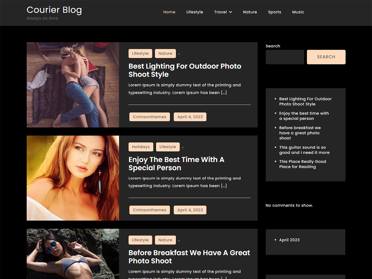 Courier Blog theme screenshot