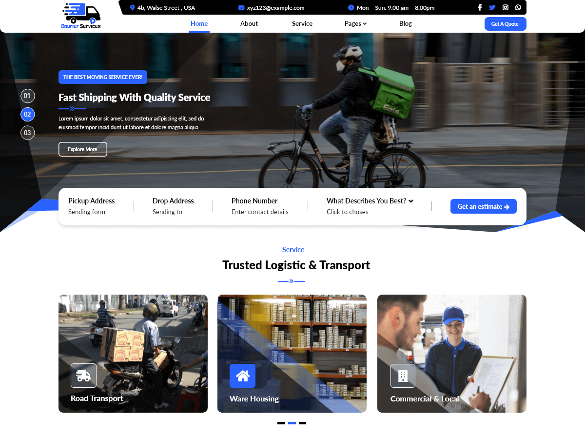 Courier Services theme screenshot