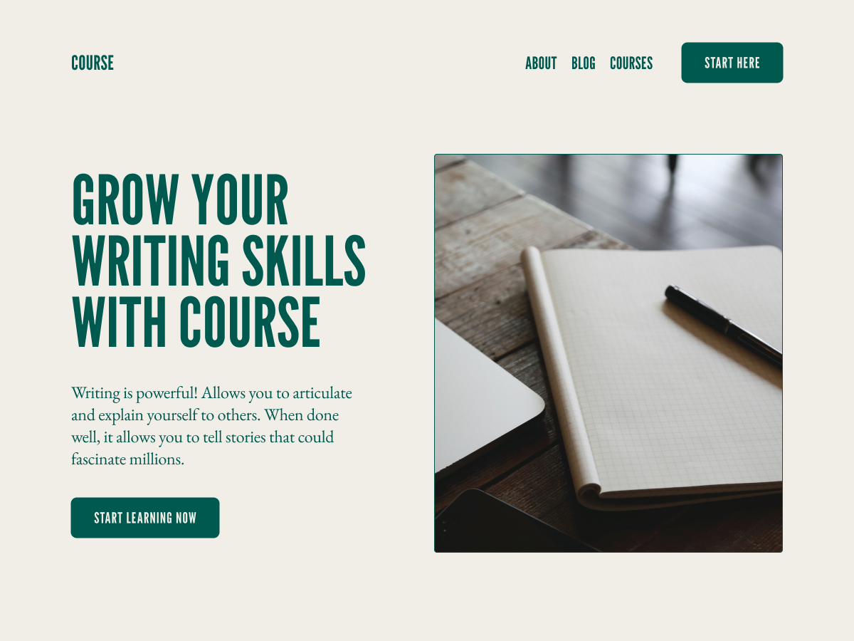 Course theme screenshot