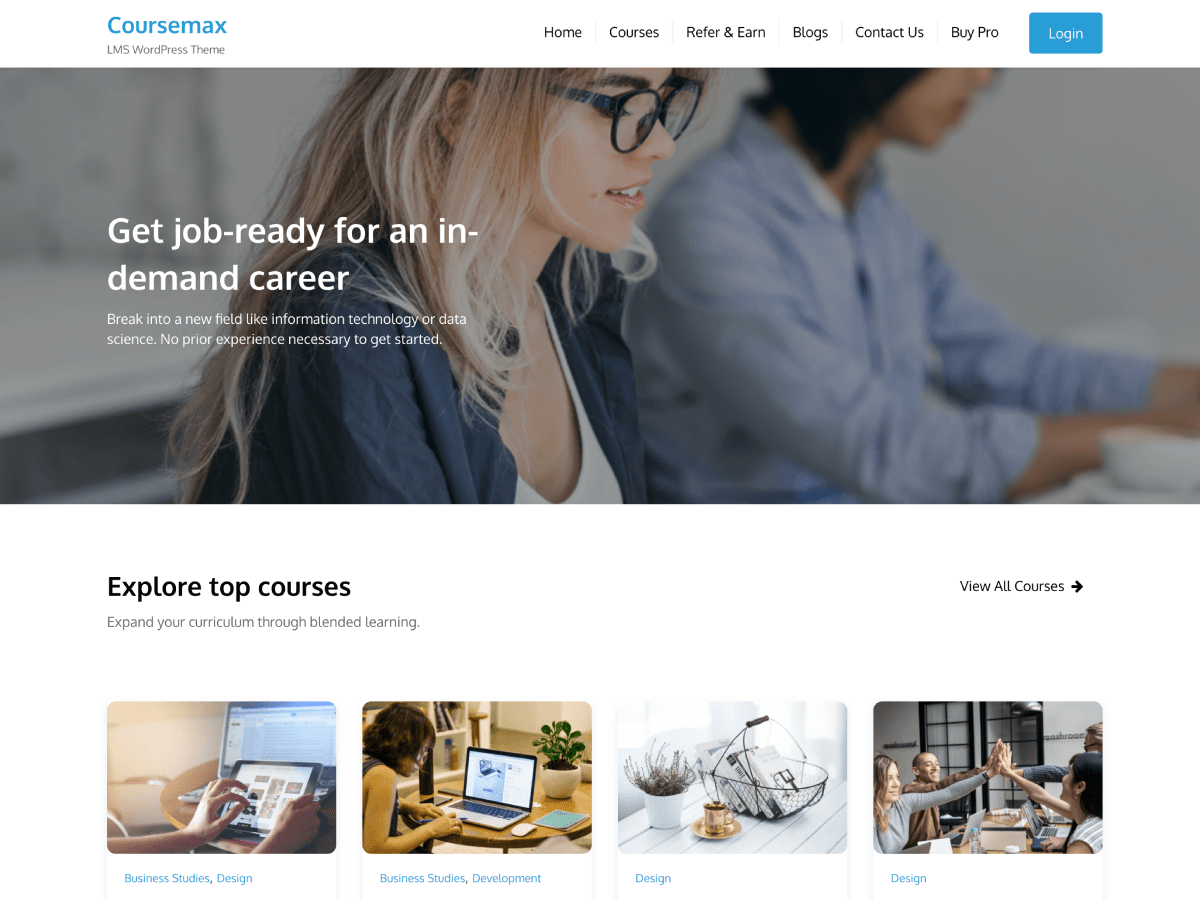 Coursemax theme screenshot