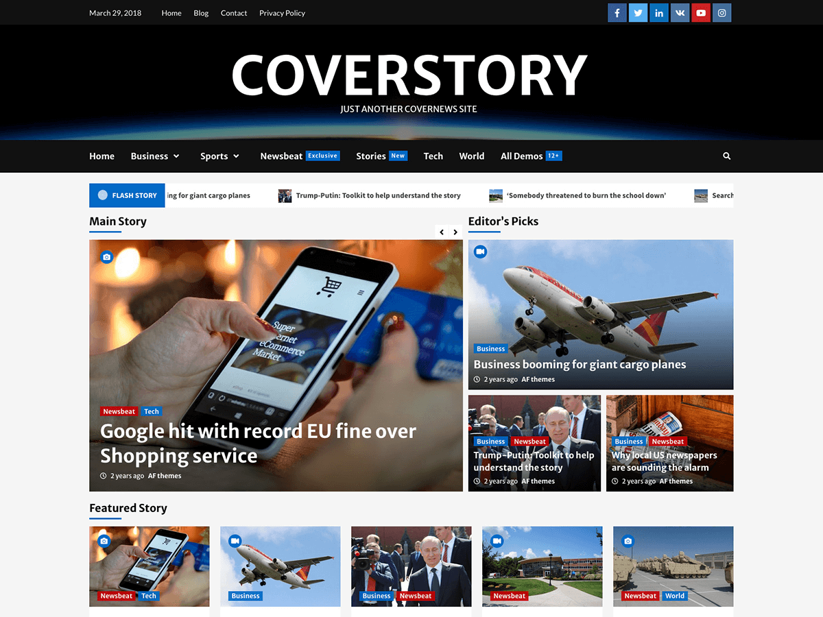 CoverStory theme screenshot