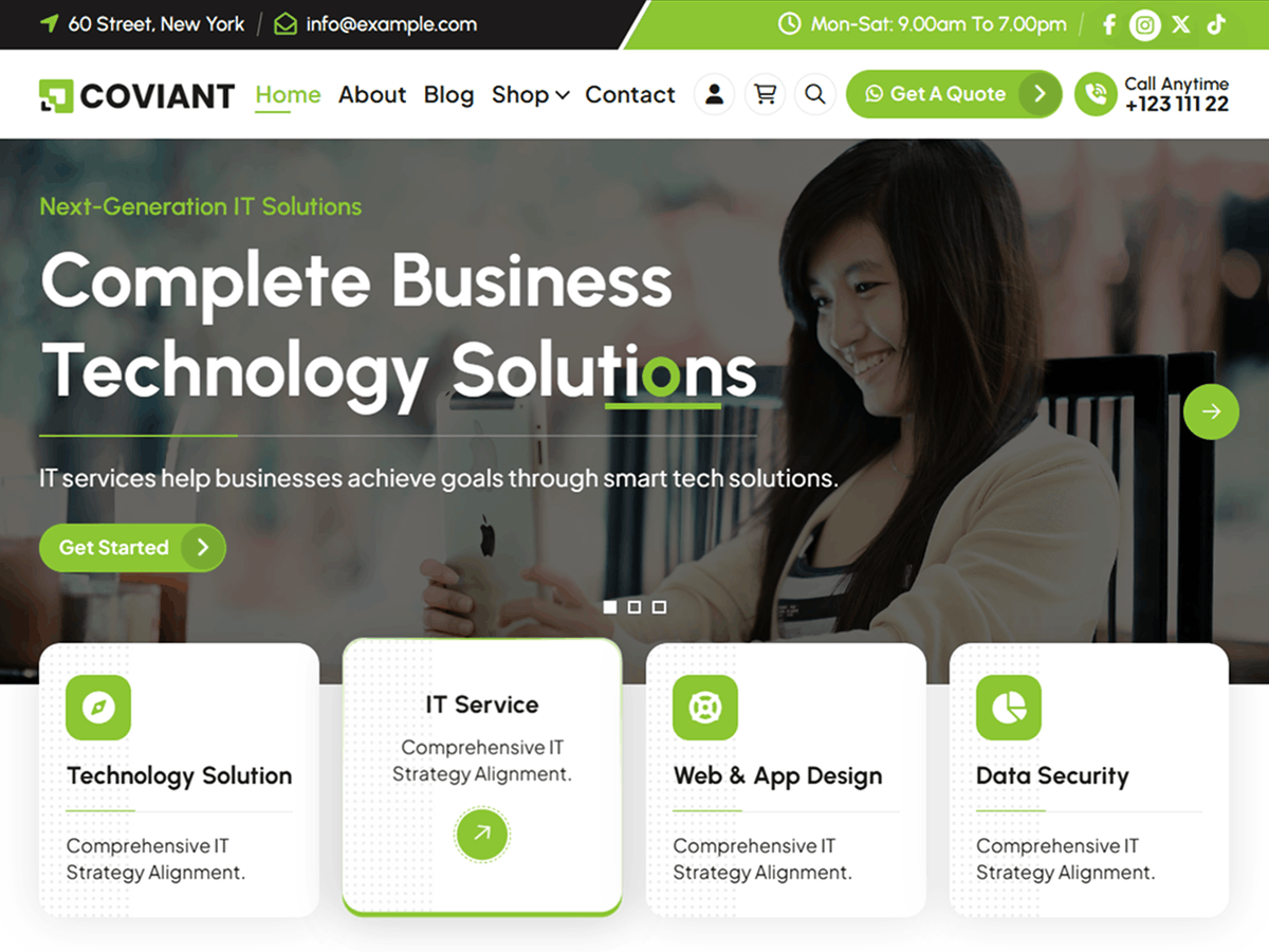 Coviant theme screenshot