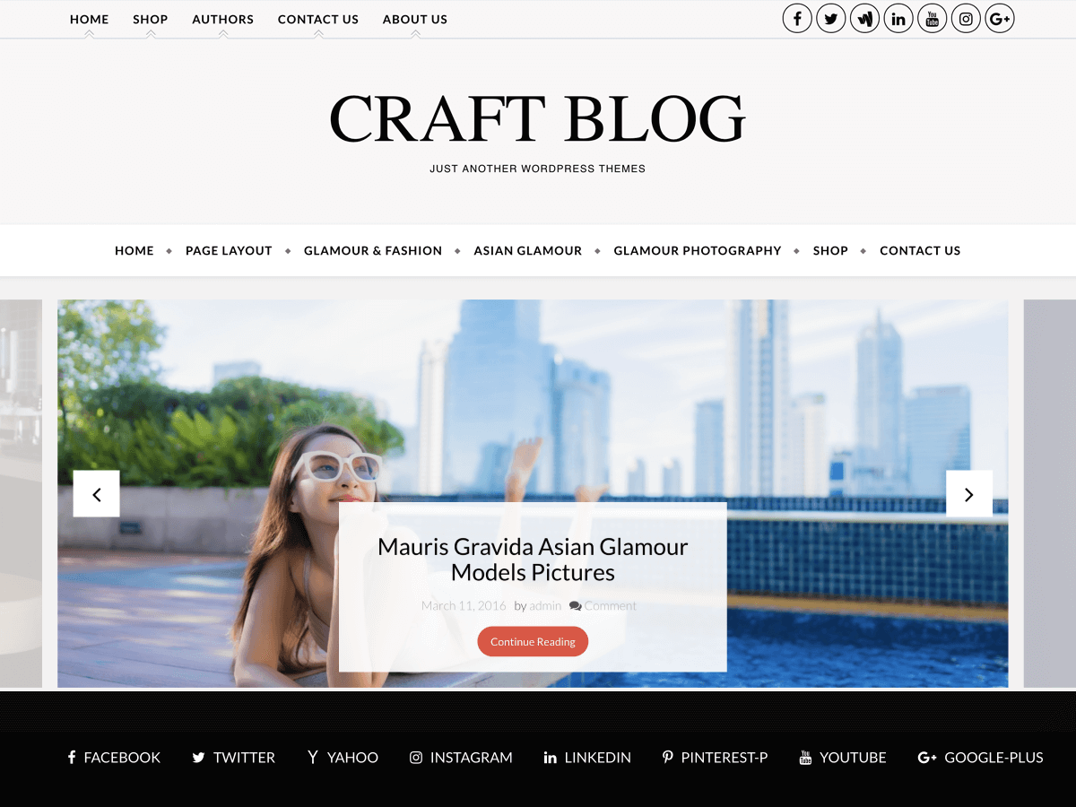 Craft Blog theme screenshot