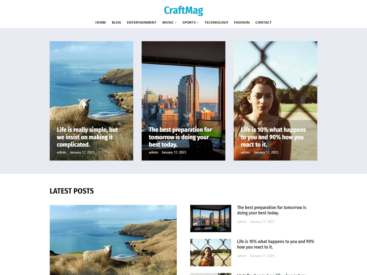 CraftMag theme screenshot