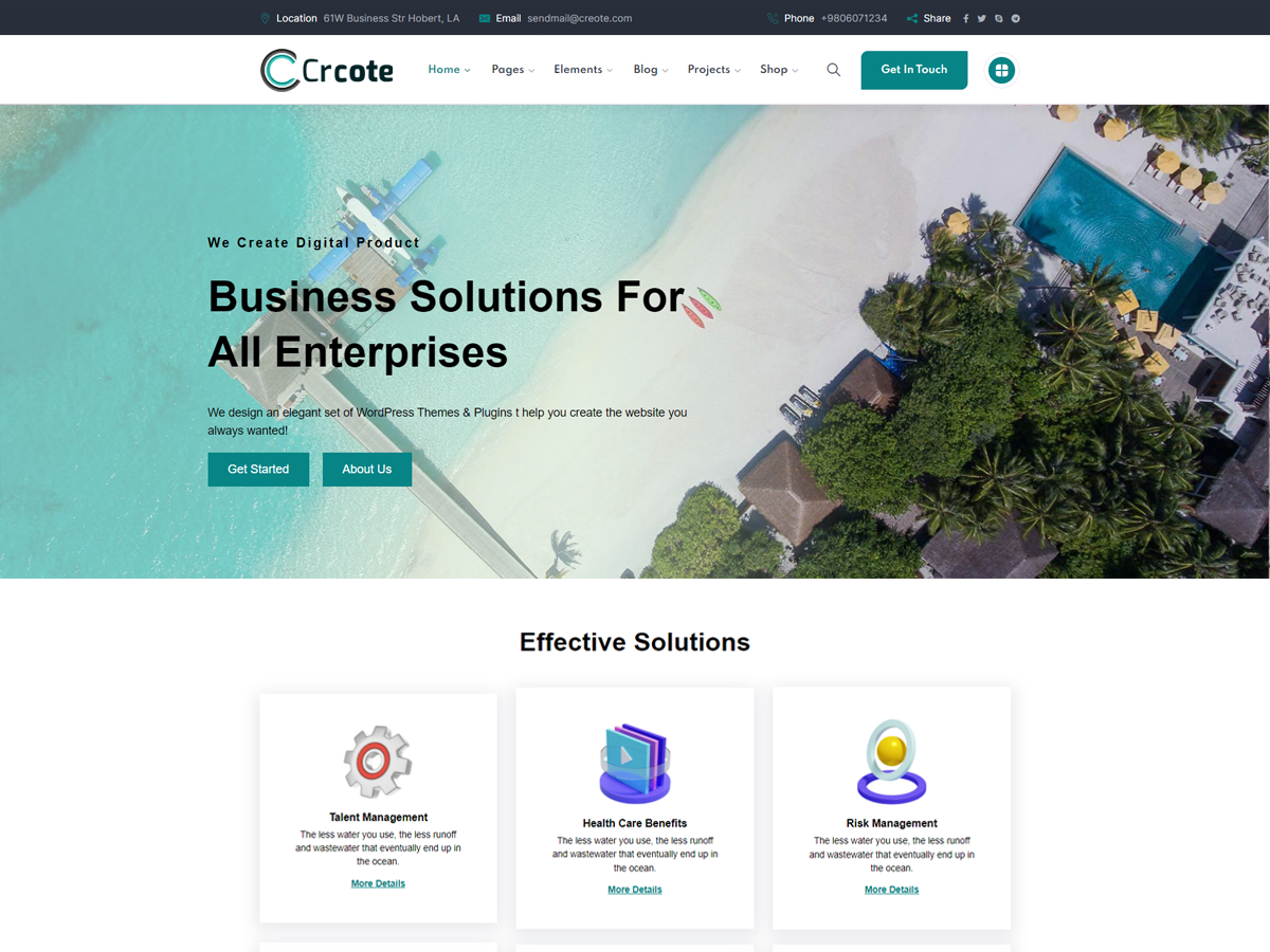 Crcote Corporate theme screenshot