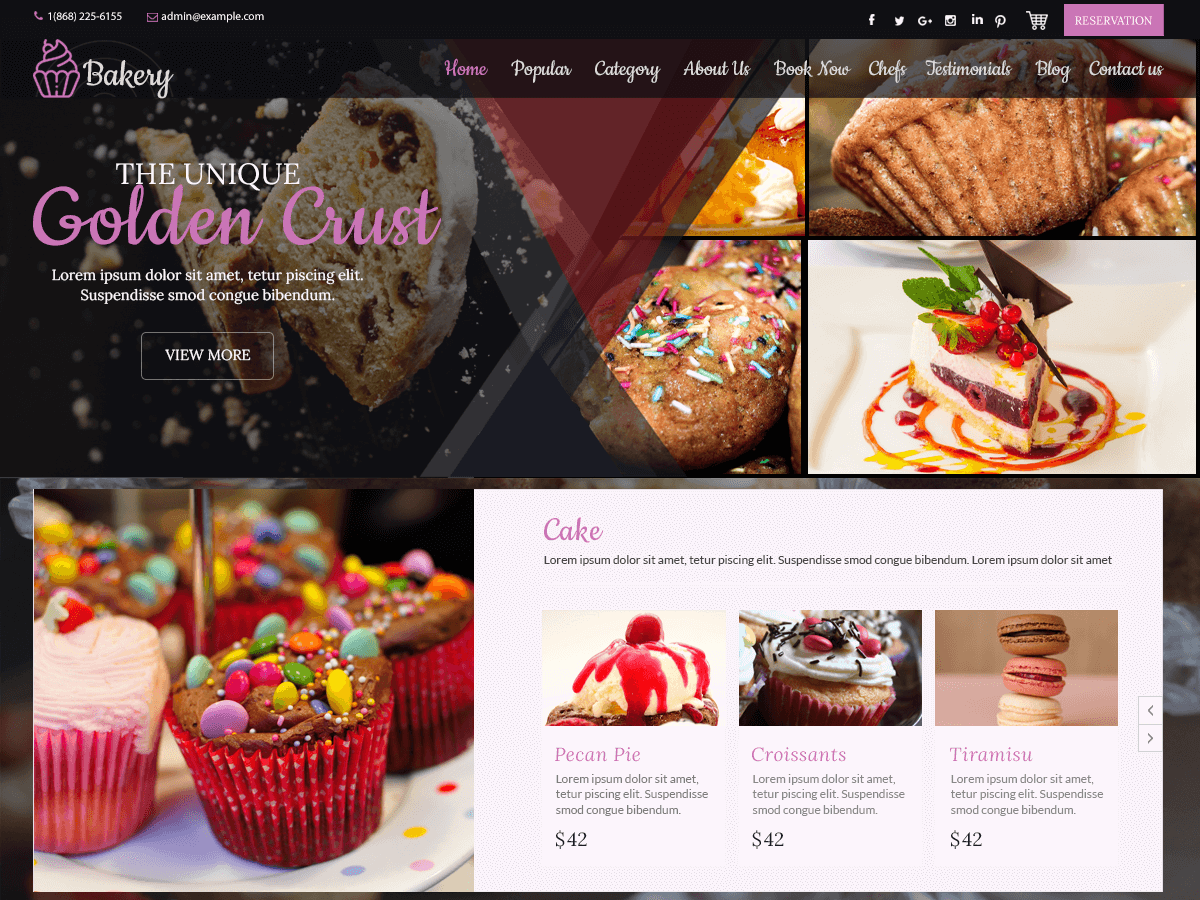 Creamy Bakery theme screenshot
