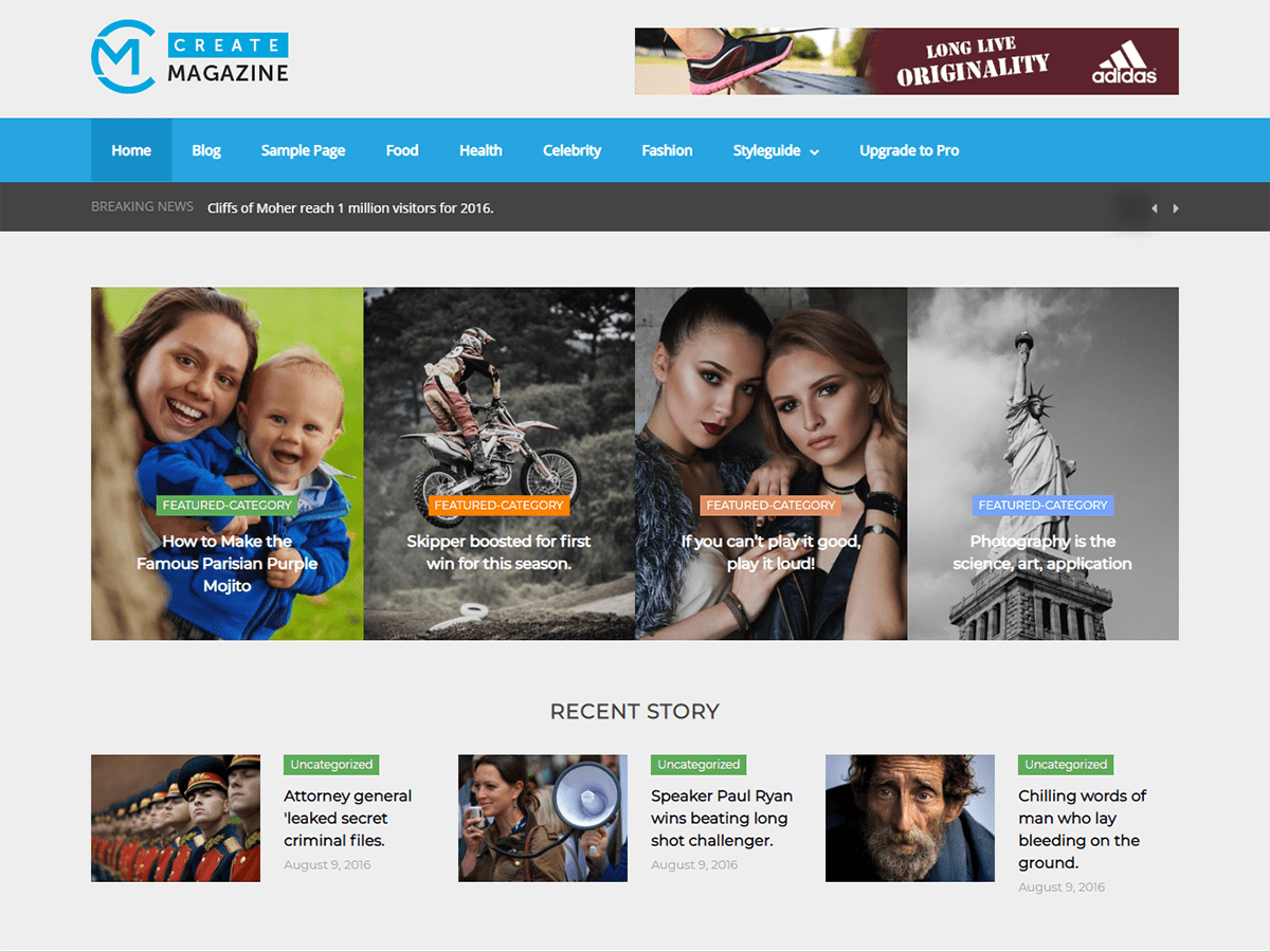 Create Magazine theme screenshot