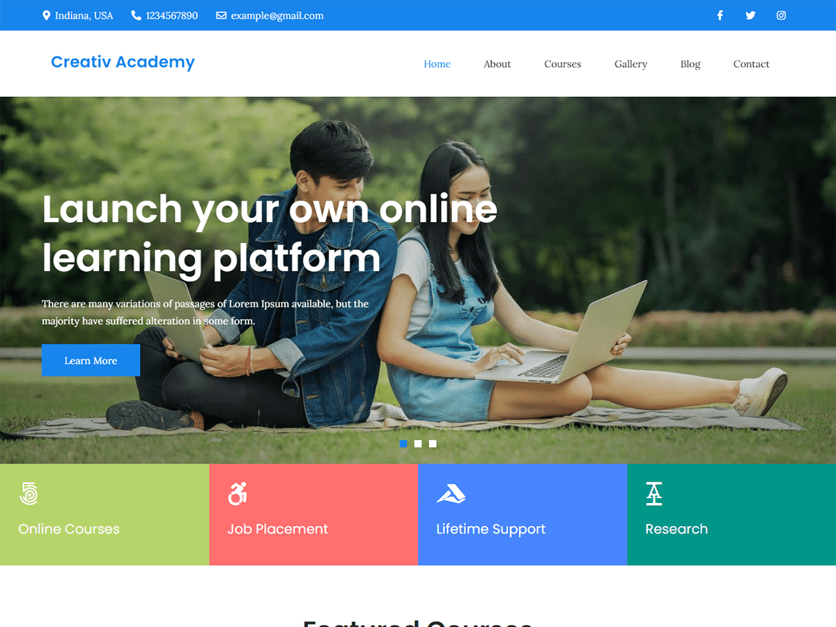 Creativ Academy theme screenshot