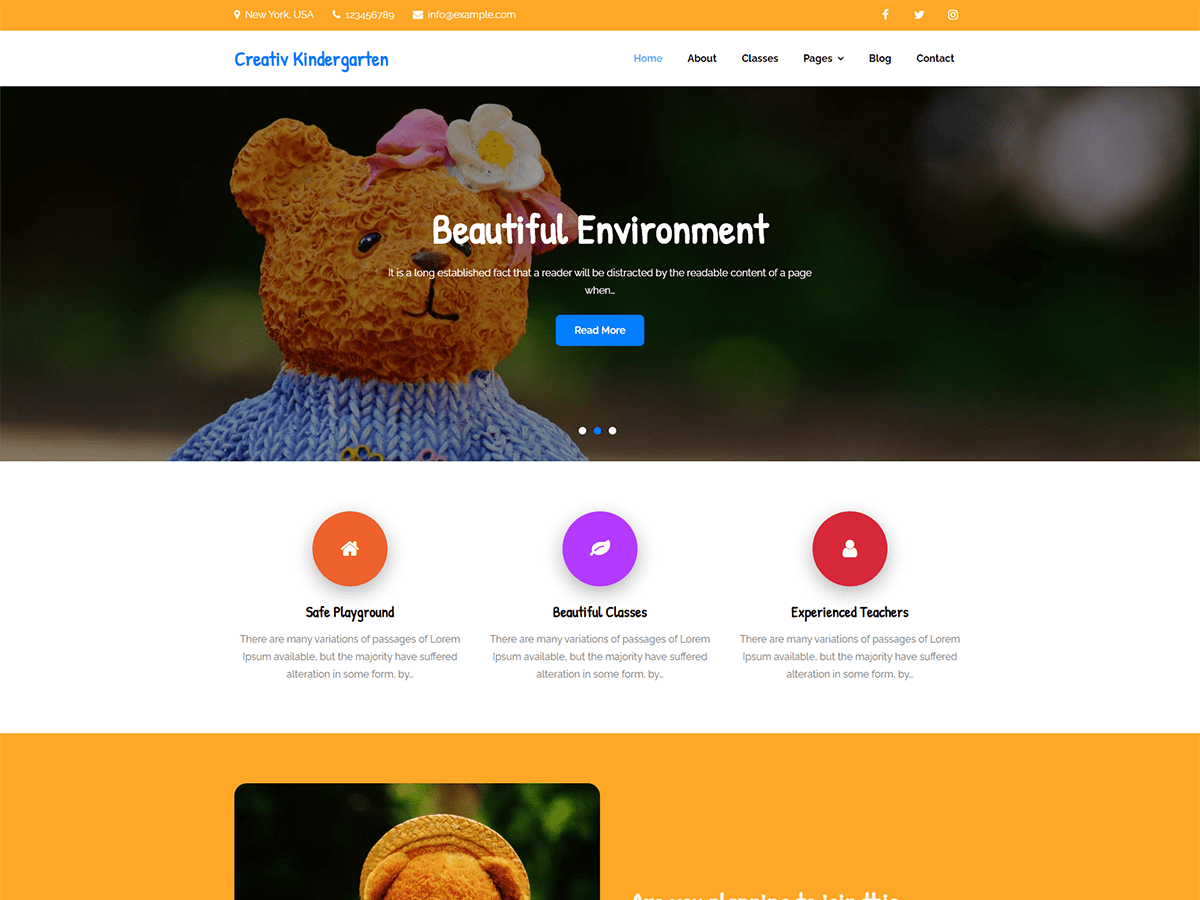 Creativ Kindergarten theme screenshot