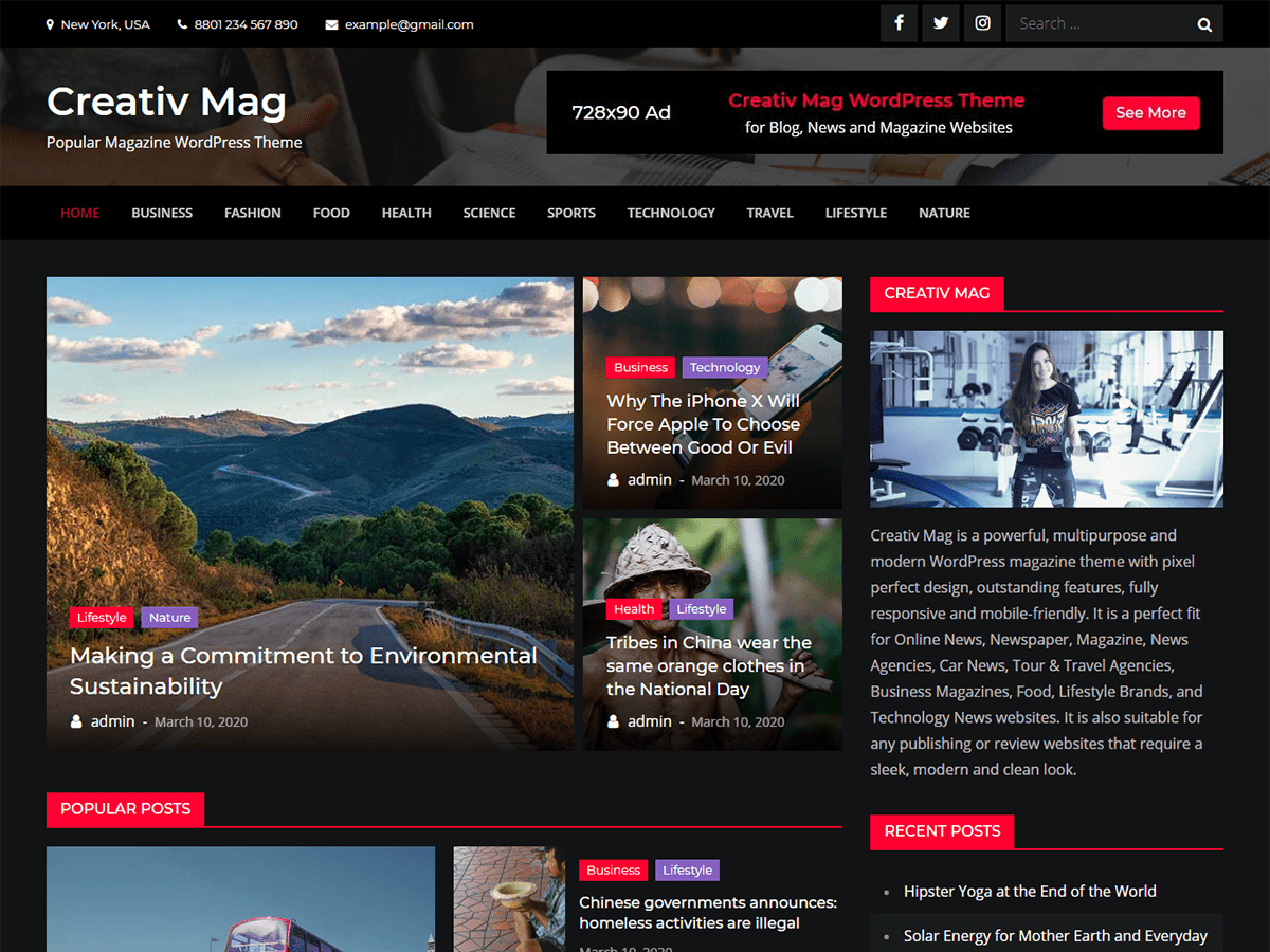 Creativ Mag theme screenshot