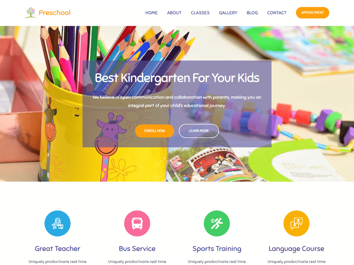 Creativ Preschool FSE theme screenshot