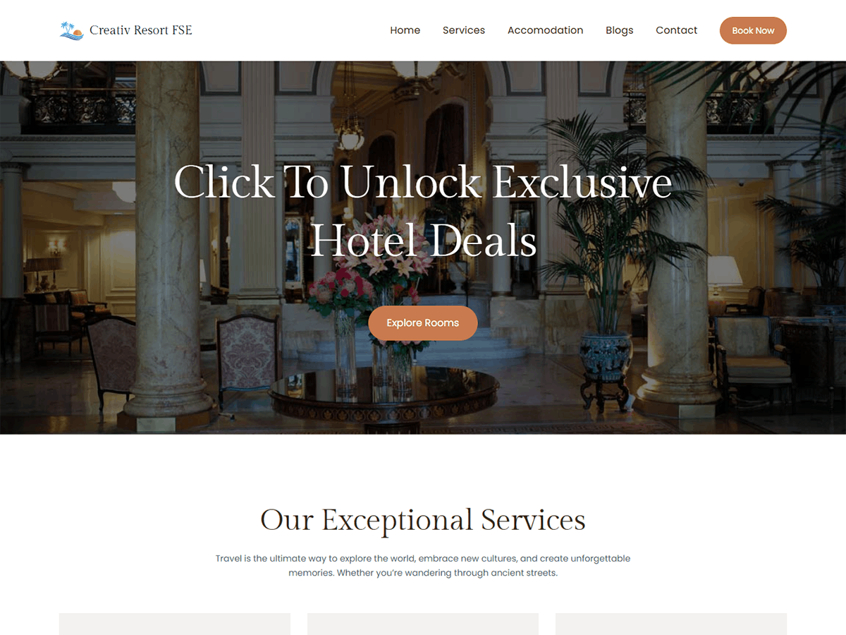 Creativ Resort FSE theme screenshot