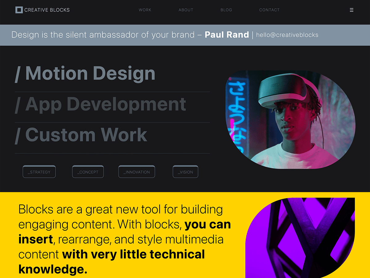 Creative Blocks theme screenshot
