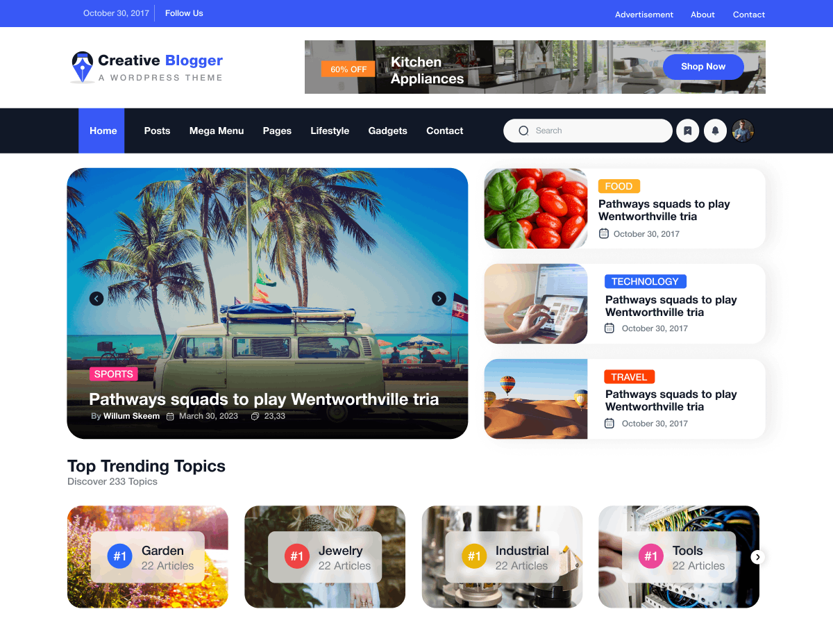 Creative Blogger theme screenshot