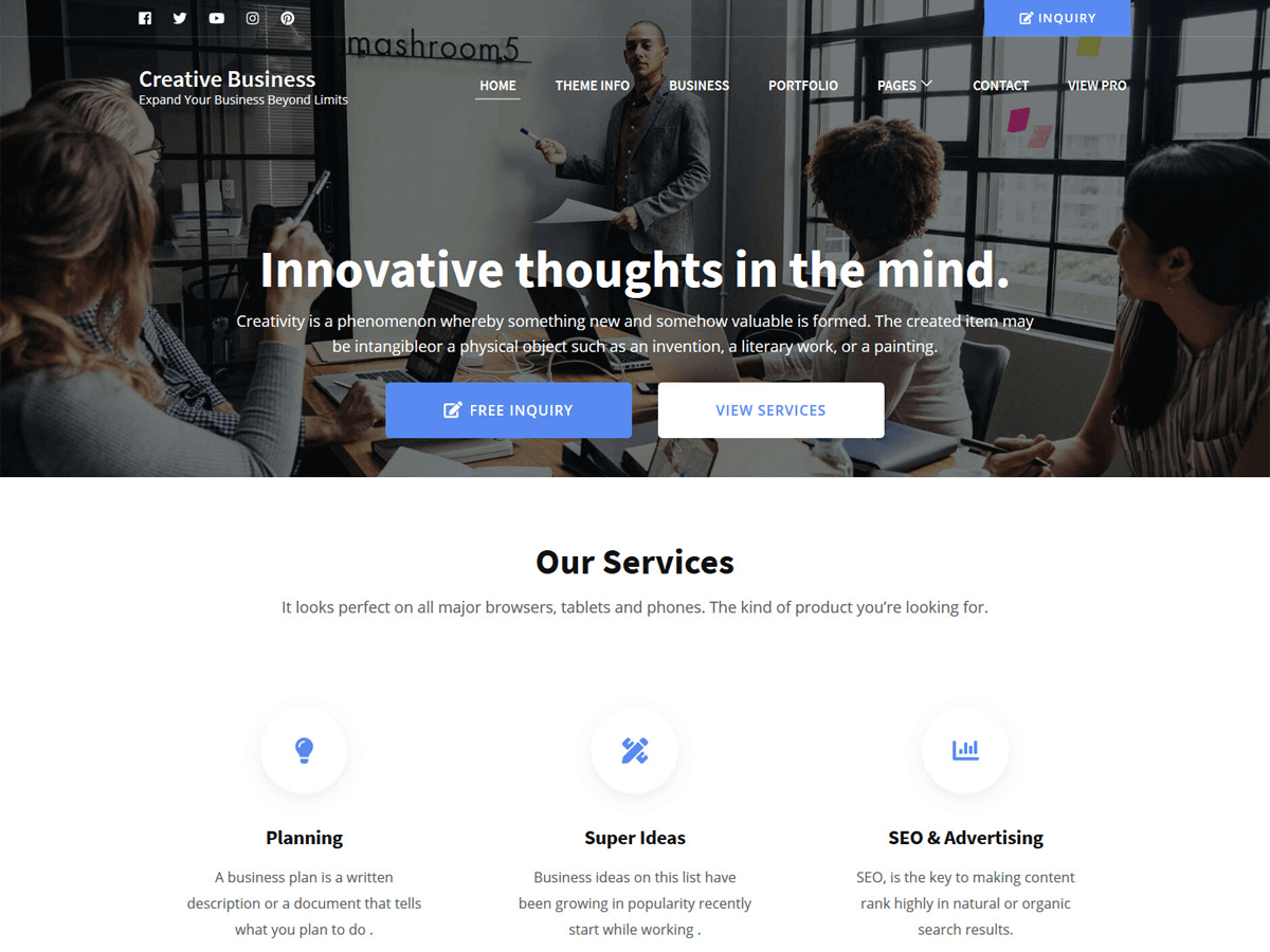 Creative Business theme screenshot