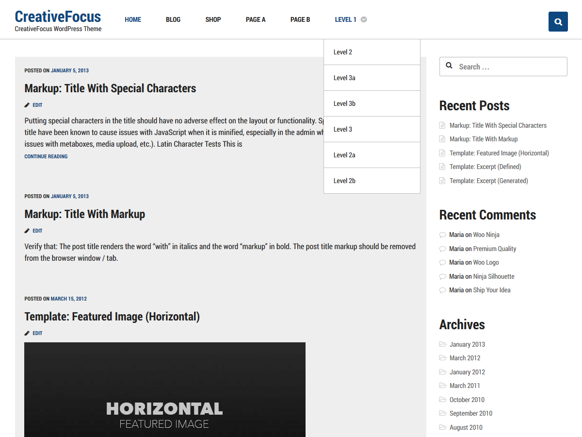Creative Focus theme screenshot