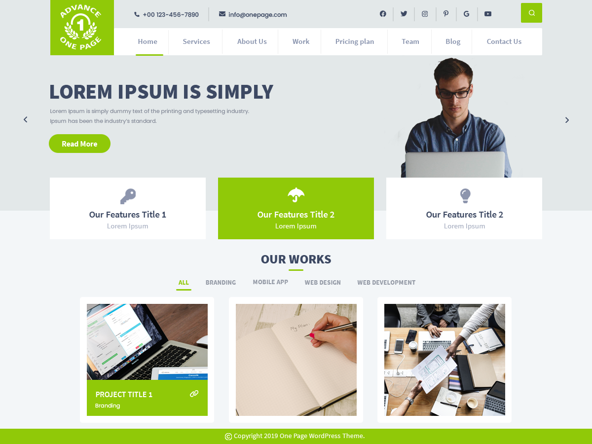 Creative One Page theme screenshot