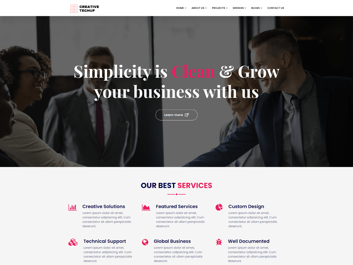 Creative Techup theme screenshot