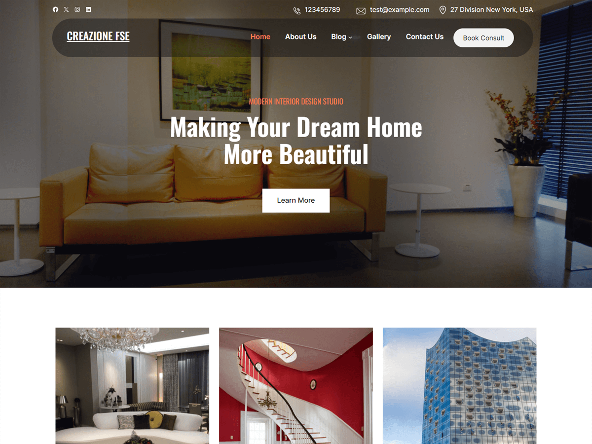 Creazione FSE theme screenshot